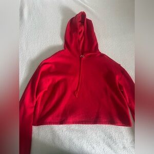 H&M Red Cropped Hoodie
